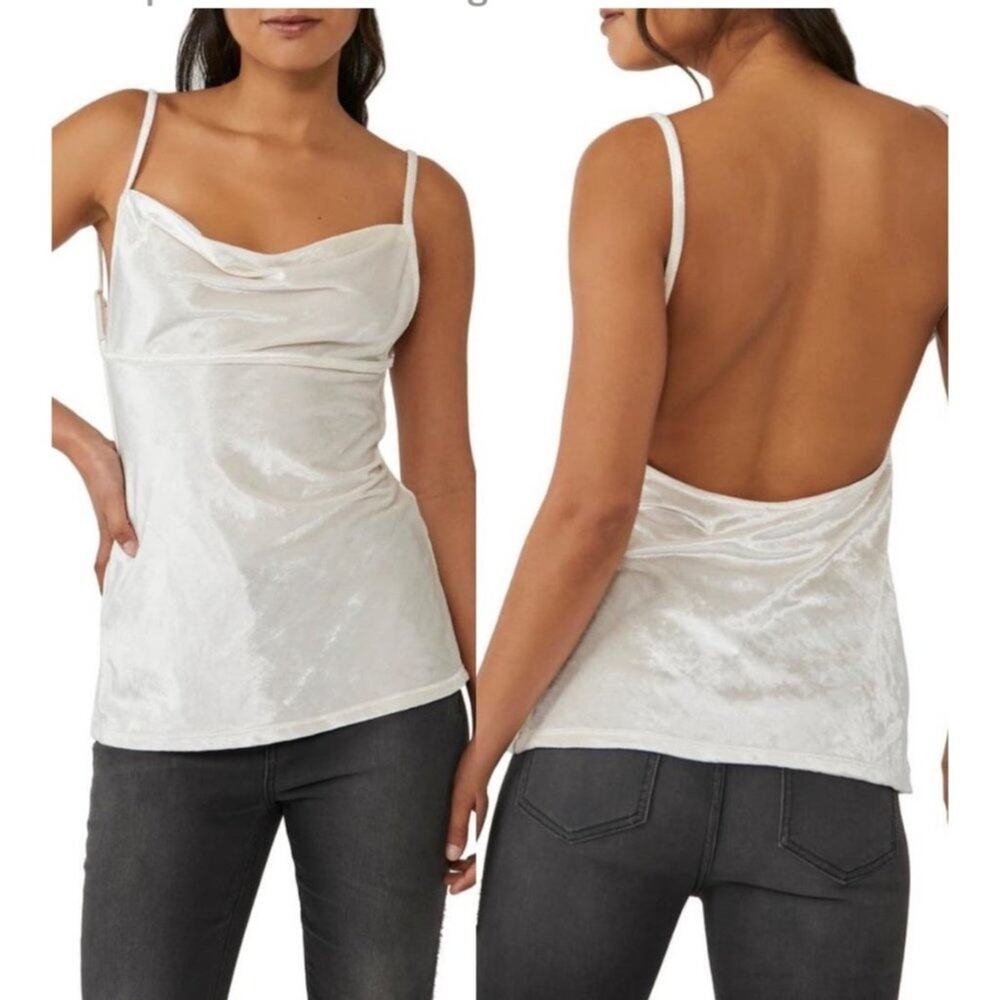 Free People Intimates | All Night Velvet Camisole Neutral Champagne Small NWT